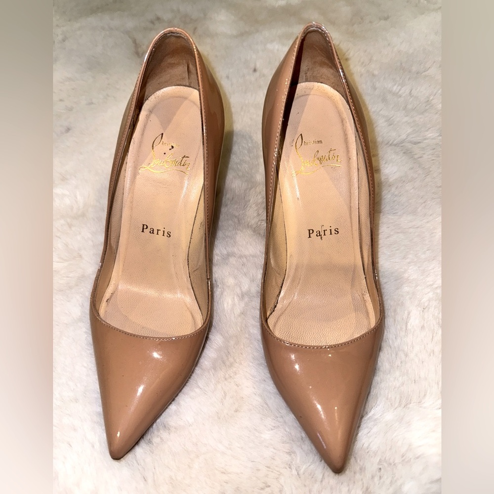 Christian Louboutin Nude Patent Leather Pumps
